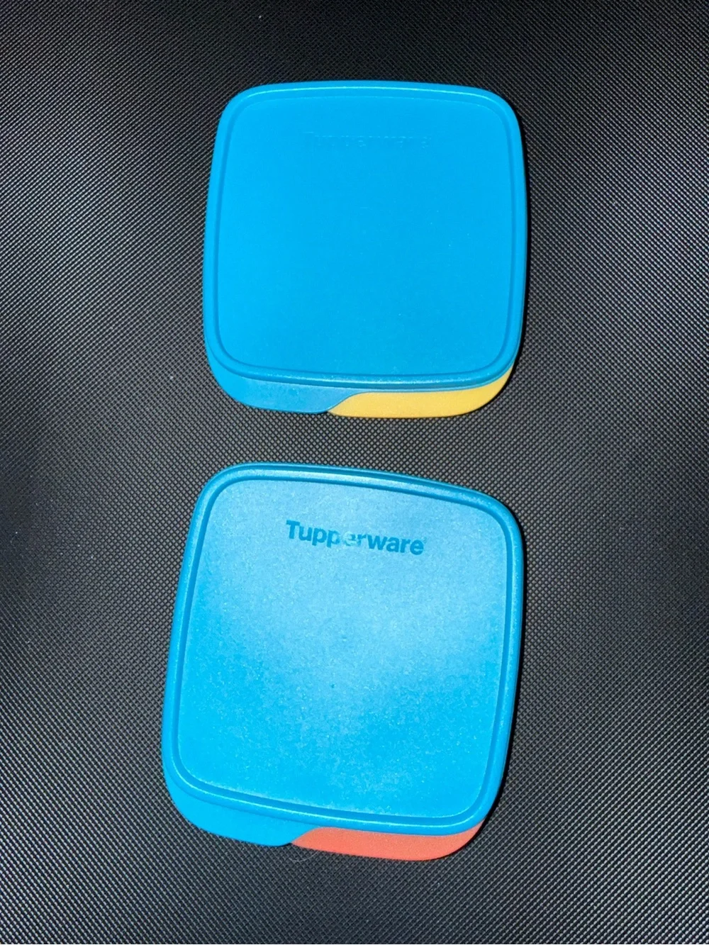 NEW Set of 2 Tupperware Divided Bento Lunch Boxes 550ml 3-Compartment Blue Lids